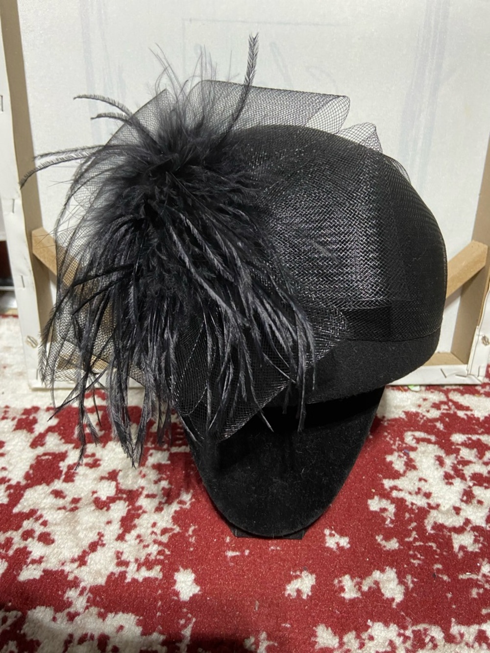 Arlin Black Feathered Veil Fascinator Hat - Women Accessories